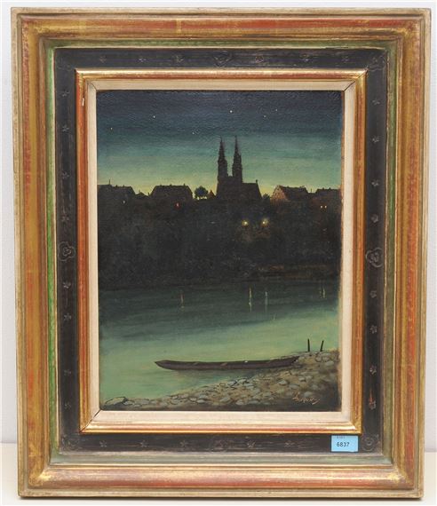 Willy Roth | Basel bei Nacht | MutualArt
