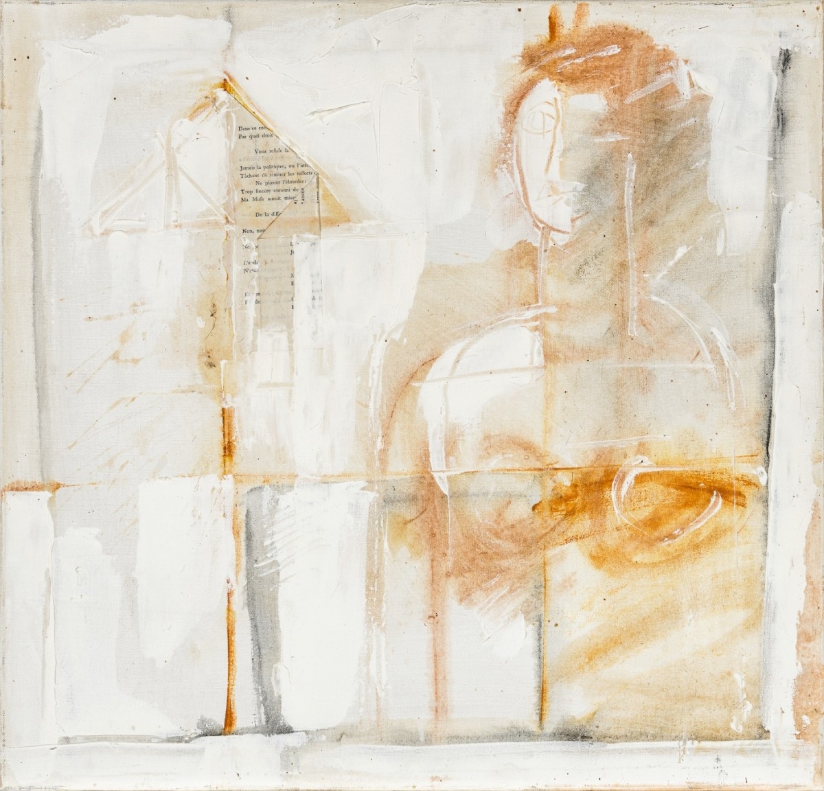 Artwork by Włodzimierz Kunz, Ist z St. Tropez do Józefa Marka, Made of Oil, collage, canvas