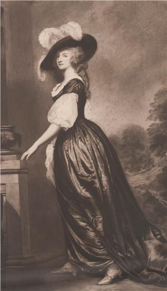 Print after oil portrait of Charlotte Frances Bentinck, Lady Milnes (1767/8-1850), wife to Canadian Lieutenant Governor in 1798: Robert Shore Milnes by George Romney