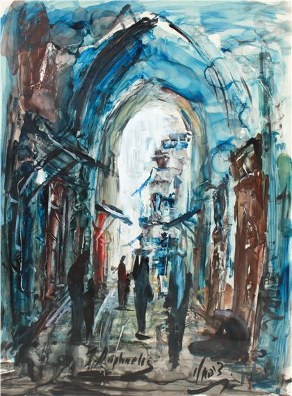 Zvi Raphaeli | Street in Jerusalem | MutualArt