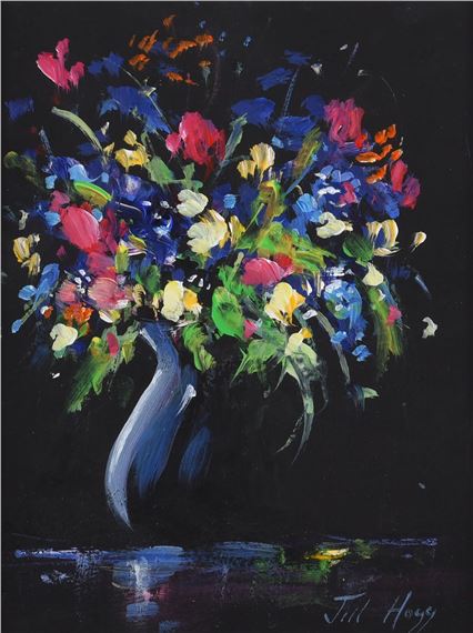 STILL LIFE , VASE OF FLOWERS III by Jill Hogg