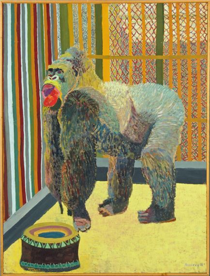Study of a standing gorilla by Audrey Harling