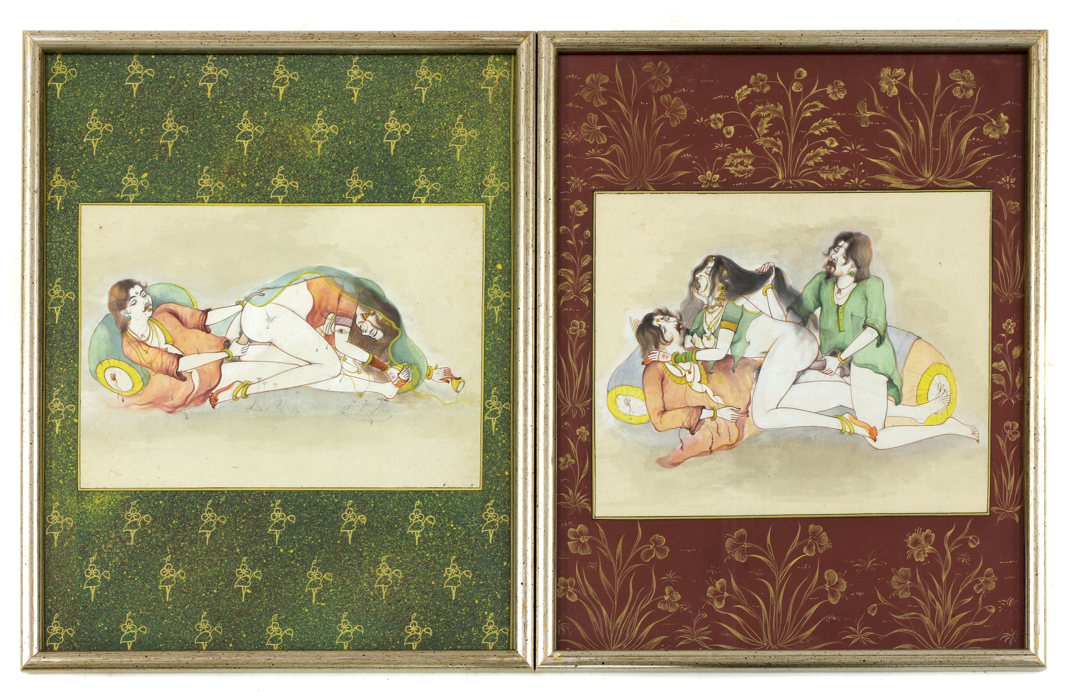 Indian Porn Paintings - Indian School, 19th Century | Fourteen Indian erotic paintings | MutualArt