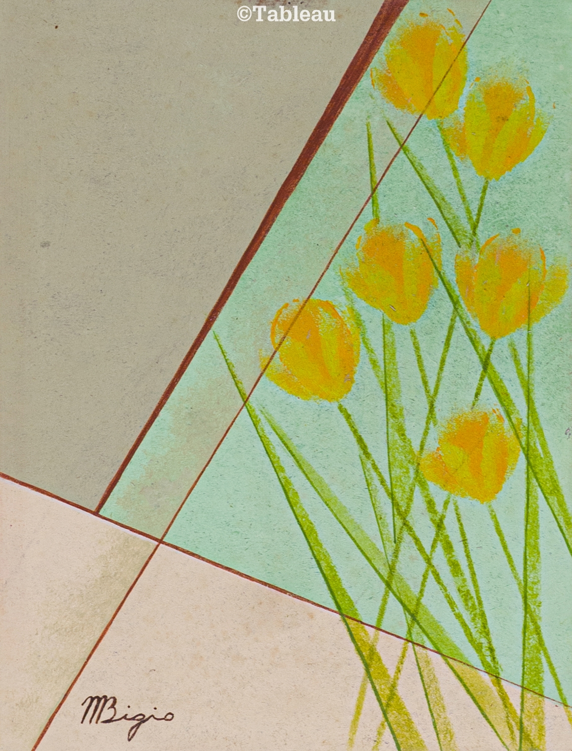 Artwork by Marilene Bigio, Flores, Made of oil on panel