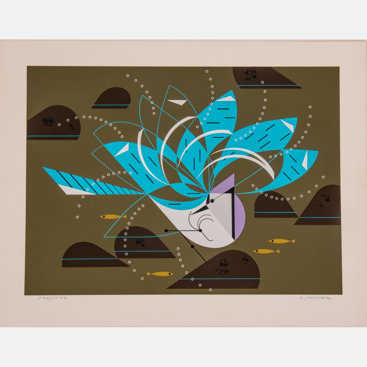 Charley Harper | Blue Jay Bathing | MutualArt
