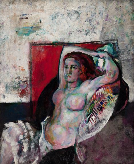 Nude with Red Background by Arthur Beecher Carles, circa 1925