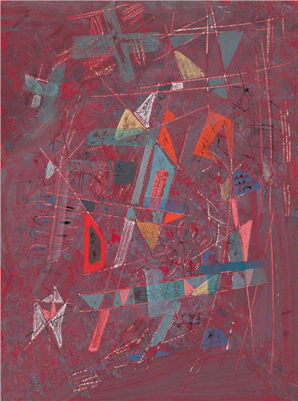 Abstract Composition (Twigs and Leaves) by Louis Schanker, 1945