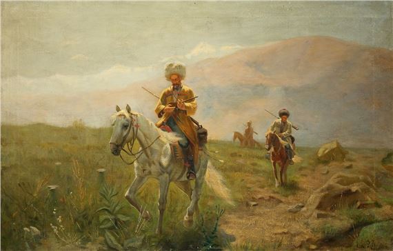 Cossacks through the mountains by Frants Alekseevich Rubo