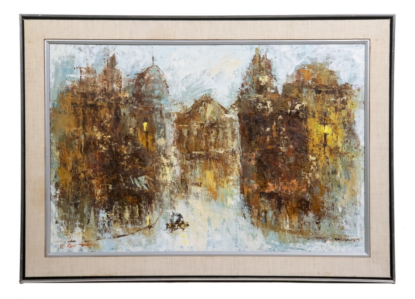 Artwork by Anoush Rahnavardkar, Cityscape, Made of oil on canvas