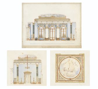 Seven designs for Wynyard Park, after the fire of 1841 - Ignatius Bonomi