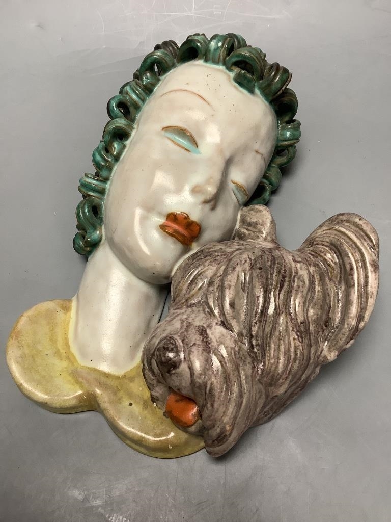 Goldscheider | A Goldscheider portrait wall mask depicting a lady and ...