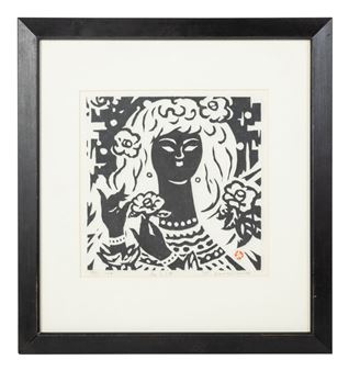 Woman and Flowers - Kihei Sasajima