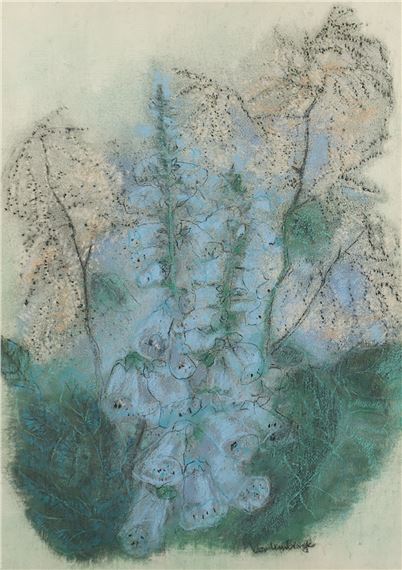 Stilleben mit Rittersporn by Friedrich Vordemberge-Gildewart