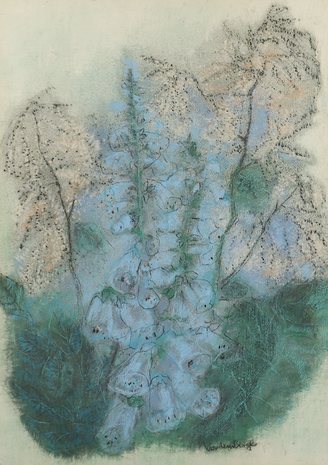 Artwork by Friedrich Vordemberge-Gildewart, Stilleben mit Rittersporn, Made of Chalk / paper