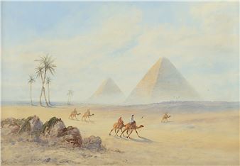 Blick auf die Pyramiden von Gizeh - A. Lara