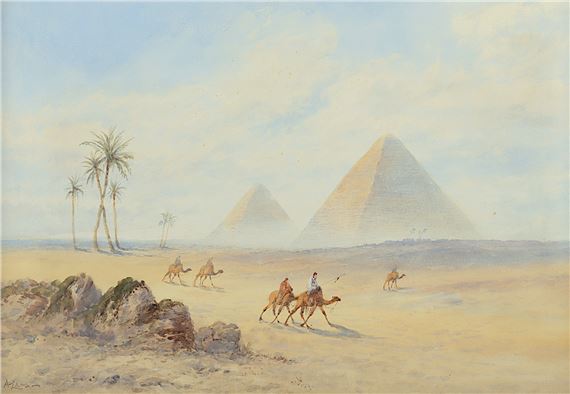 Blick auf die Pyramiden von Gizeh - A. Lara