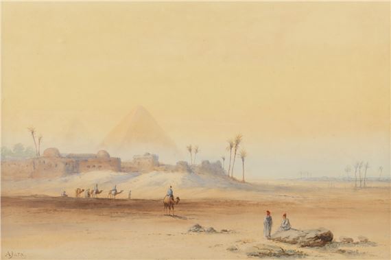 Blick auf die Pyramiden von Gizeh by A. Lara