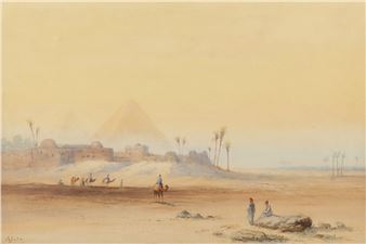 Blick auf die Pyramiden von Gizeh - A. Lara