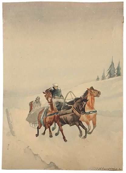 Winterliche Troikafahrt by Henri Rousseau, 1873