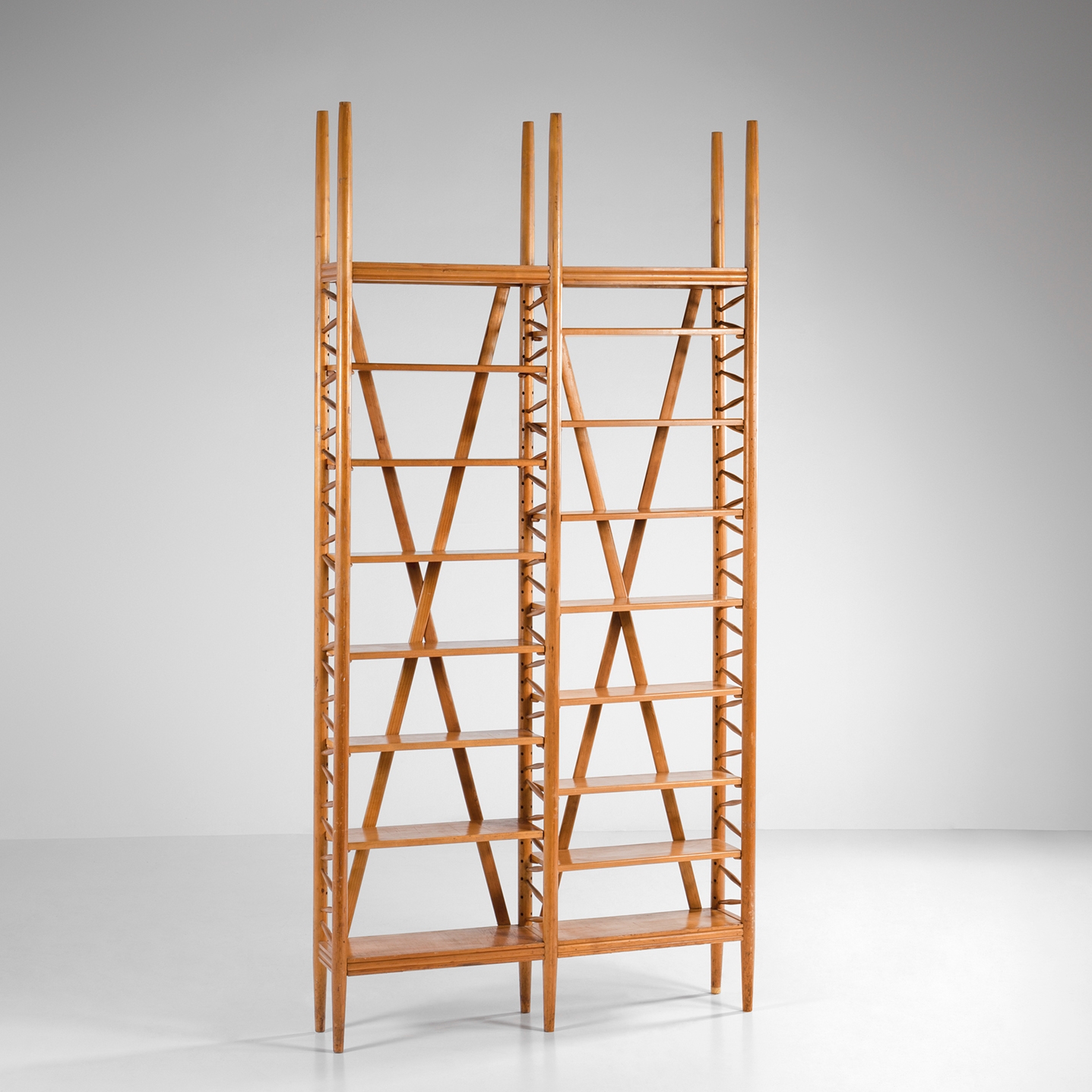 Artwork by Umberto Nordio, Bookcase, Made of Solid wood and wood veneer