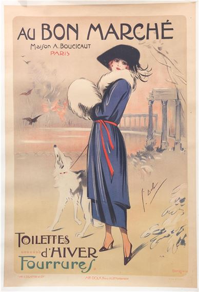 Au Bon Marché Maison A. Baucicaut Paris, Toillettes d'Hiver Fourrures by Georges Dola, circa 1905