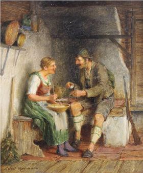 In der Stube - Adolf Hermann