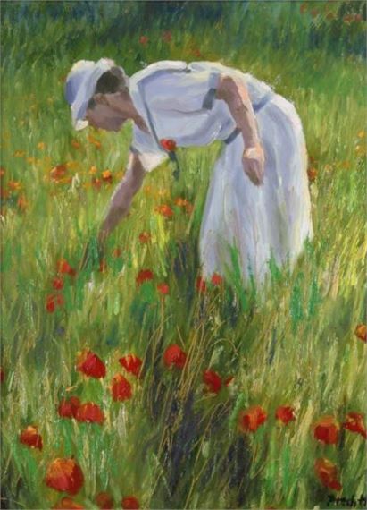 Frau im Mohnfeld by Gerhard Prechtl