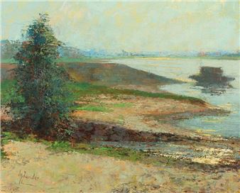 Abend am Niederrhein bei Kaiserswerth - Max Zander