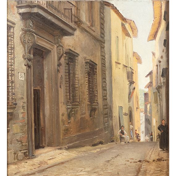 Glimpse of the alley by Roman School, 19th Century