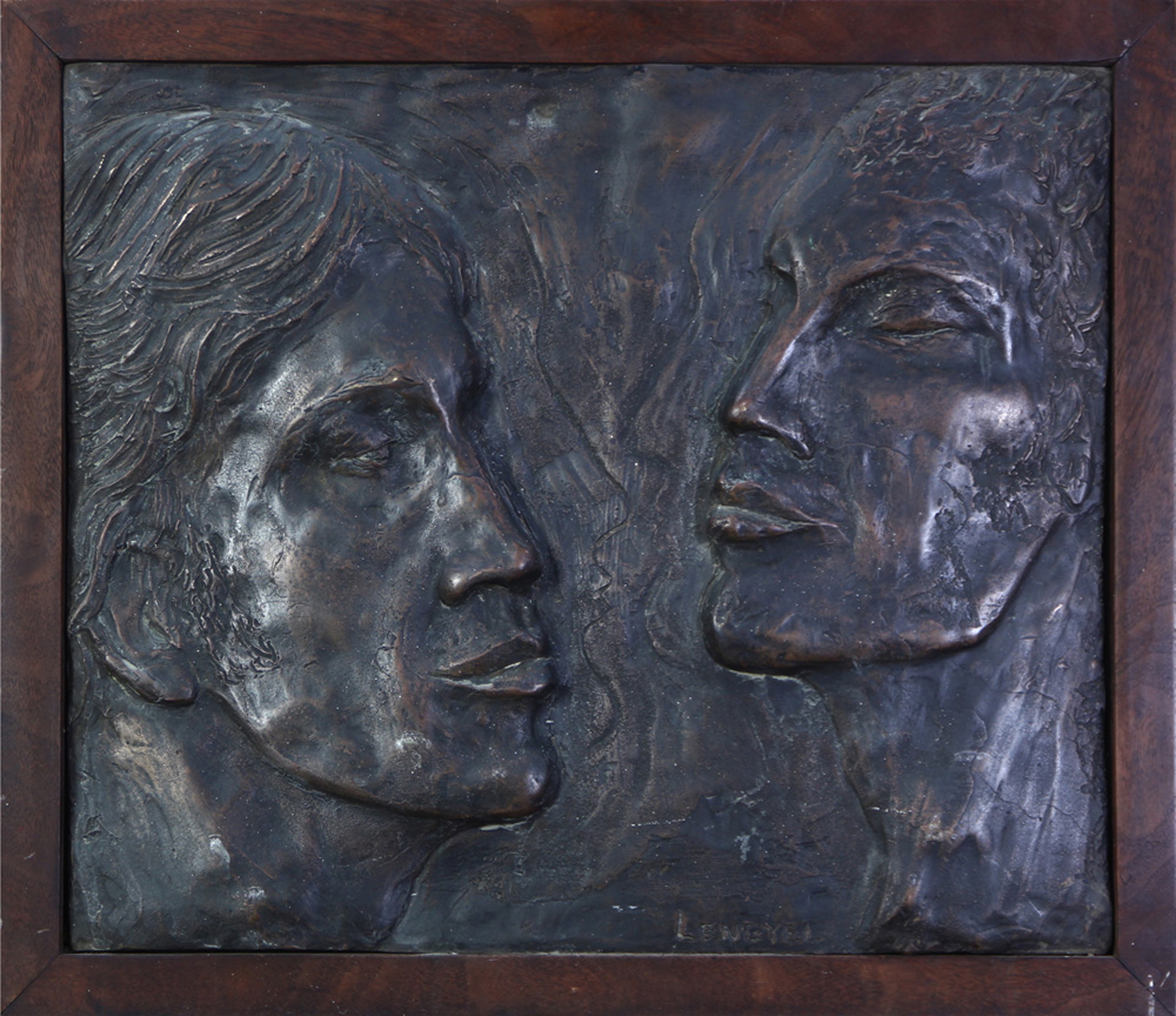 Artwork by Laura Morrison Lengyel, Untitled (Two Faces), Made of bronze