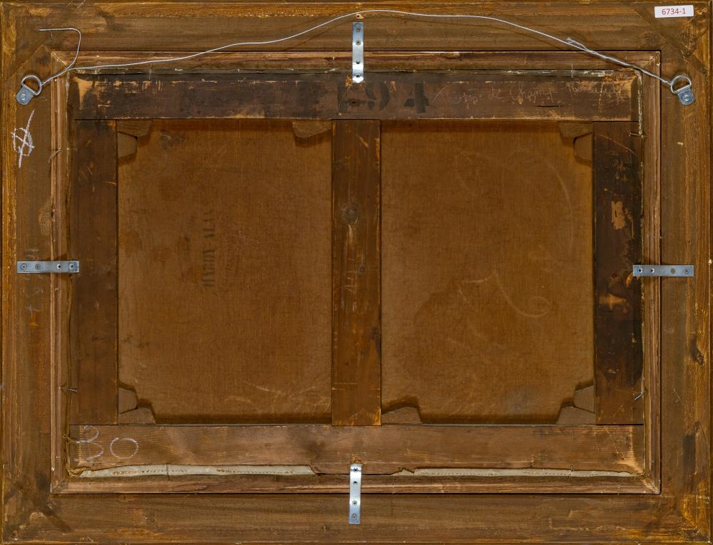 Artwork by Thérèse Moreau de Tours, Outdoor Still Life with Peaches and Grapes, Made of oil on canvas