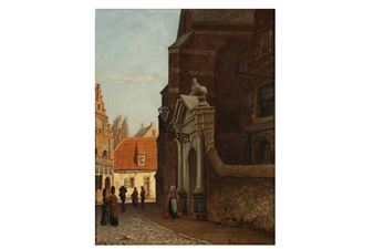 Dutch street scene - Willem de Haas Hemken
