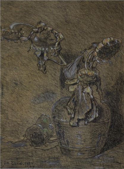 Zonnebloemen by Jan Adam Zandleven, 1907
