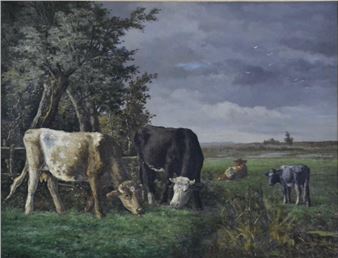 Landschap met koeien - A.C. Kooper