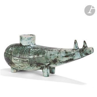 Très rare vase zoomorphe. - Jacques Blin