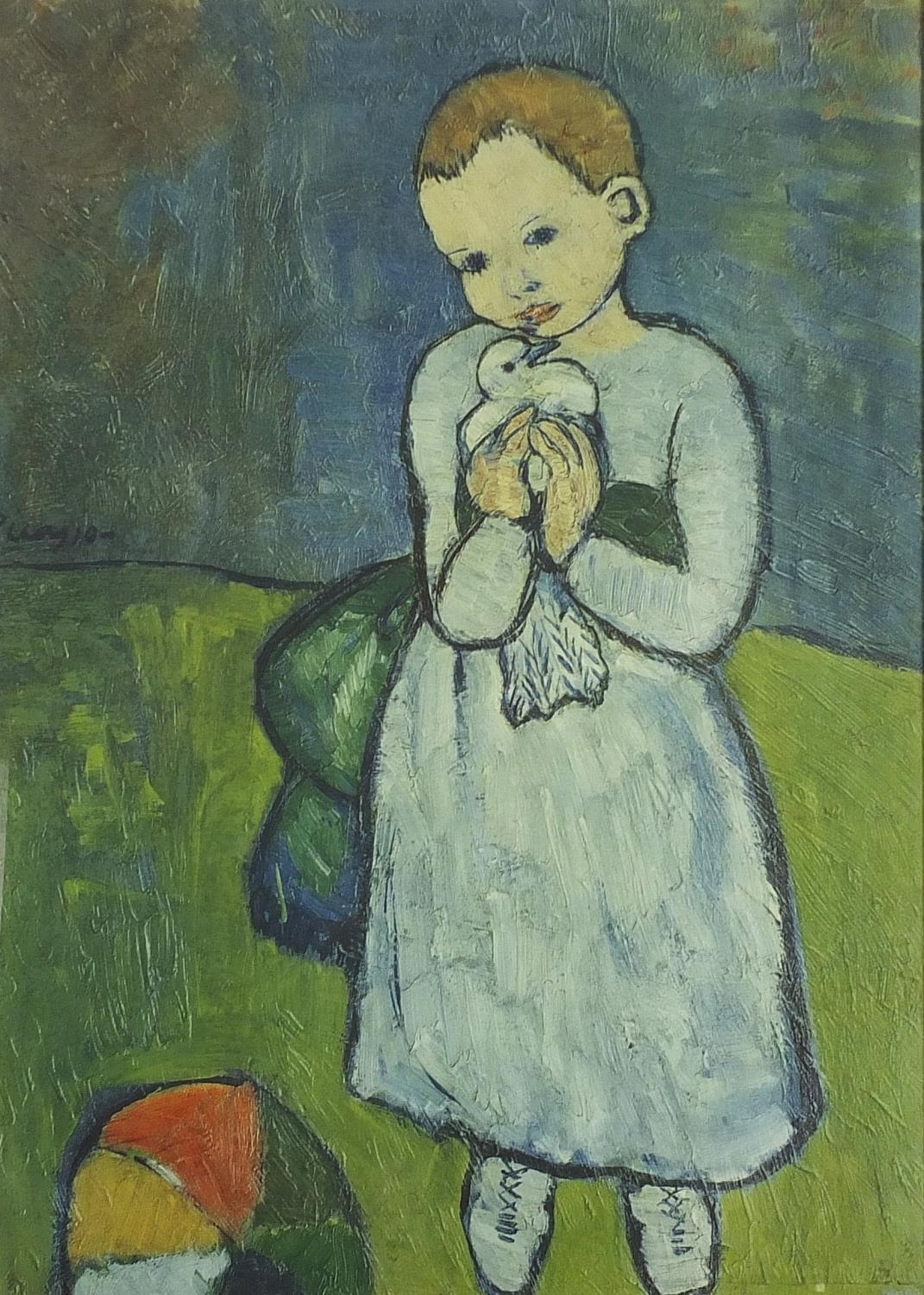 Artwork by Pablo Picasso, Child with a dove, Made of print in colour