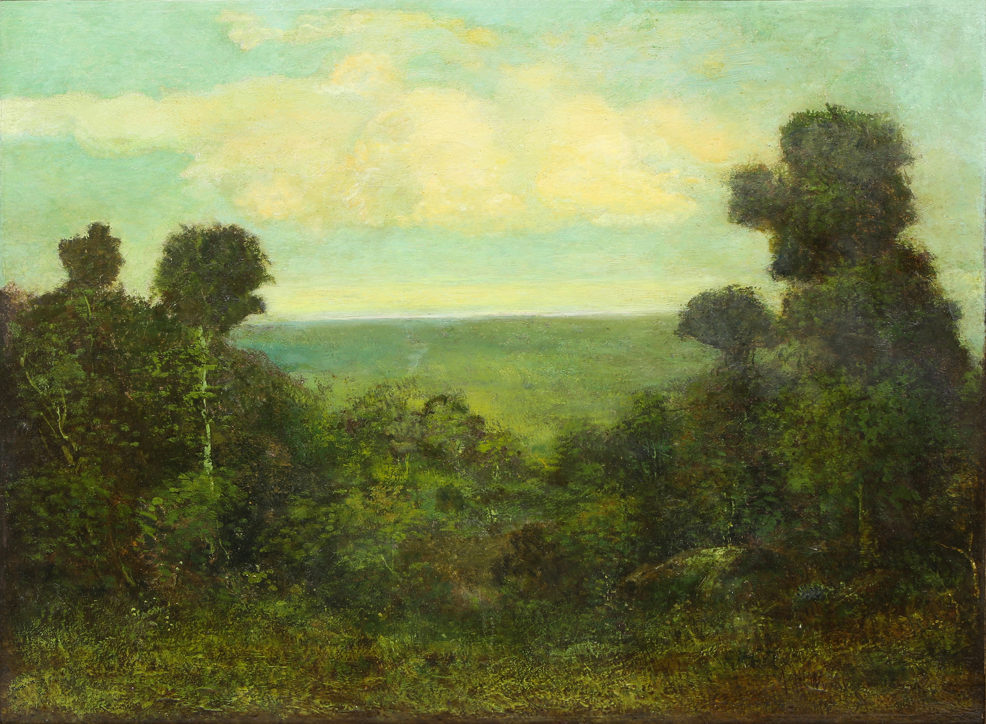 Artwork by Alexander Helwig Wyant, Farm Country Catskills � Part II 1890-1891, Made of oil on canvas