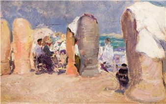 Escena de playa - Cecilio Pla y Gallardo