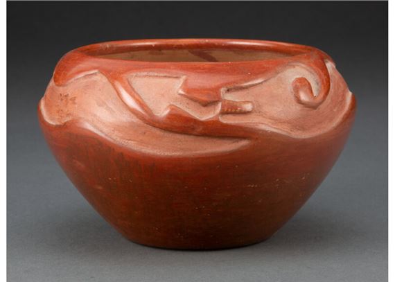 A San Ildefonso Redware Jar by Maria Montoya Martinez, Julian Martinez, circa 1935