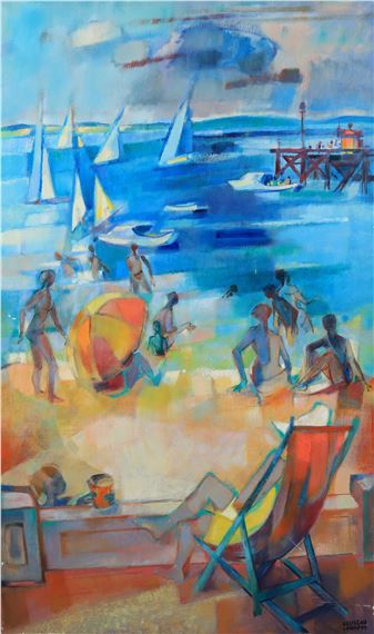 Jean Cluseau-Lanauve | «La plage aux voiliers, 1984». (1984) | MutualArt