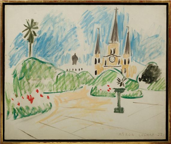 St. Louis Cathedral and Jackson Square by Myron Lechay, 1927