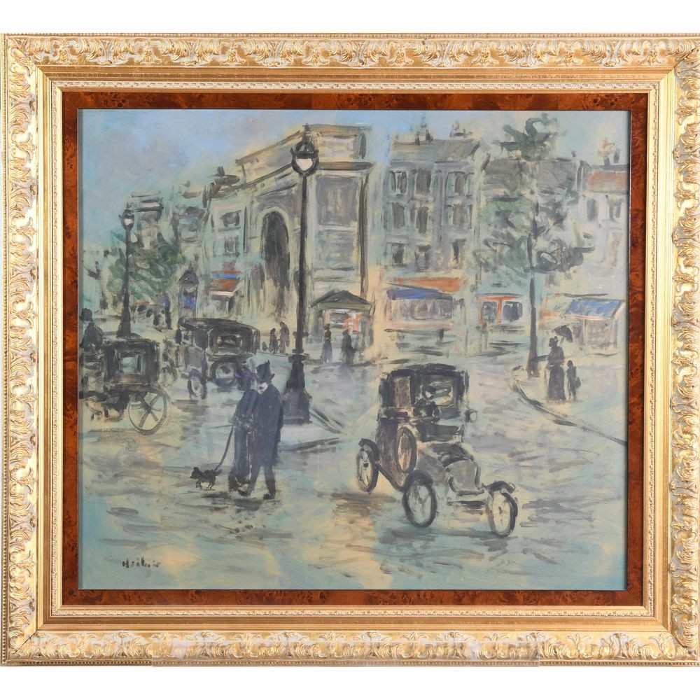 Artwork by Henry Saint-Clair, Paris, animation à la Porte Saint-Martin, Made of oil on cardboard
