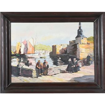 Marins bretons sur le port - R. Goubet