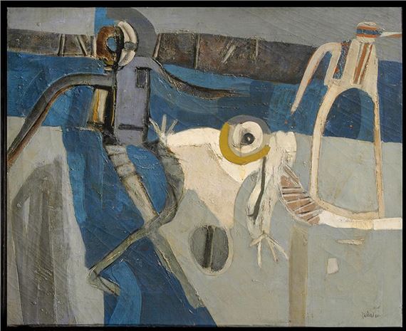 Composición azul con personaje by José Parades Jardiel, 1961