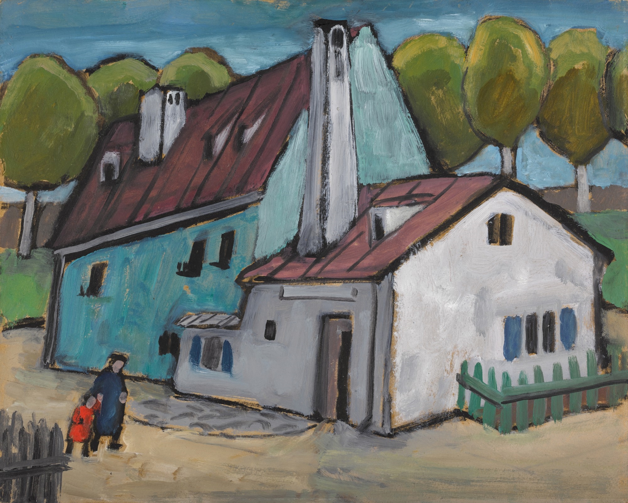 Artwork by Gabriele Münter, Alt-Münchner Herbergen (Hostels of Old Munich), Made of oil on board