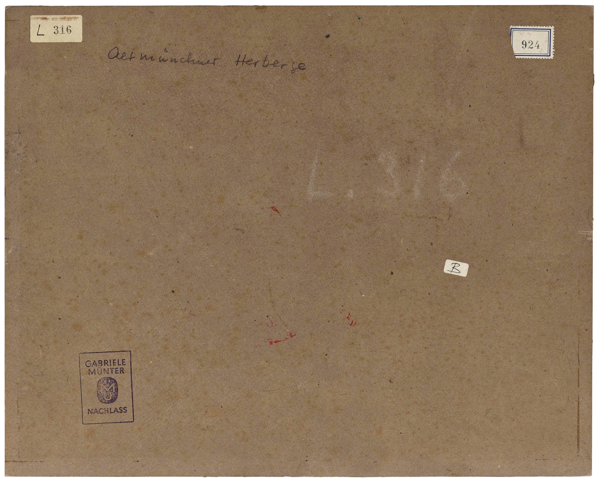 Artwork by Gabriele Münter, Alt-Münchner Herbergen (Hostels of Old Munich), Made of oil on board