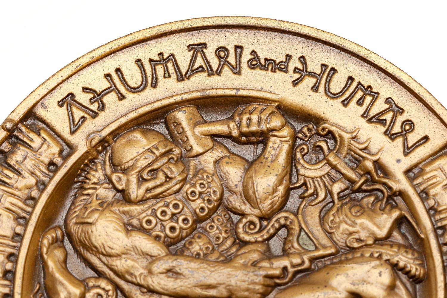 Artwork by Stanislaw Szukalski, Medal katyński, Made of BRONZE