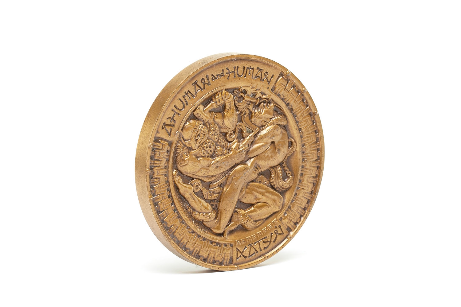 Artwork by Stanislaw Szukalski, Medal katyński, Made of BRONZE