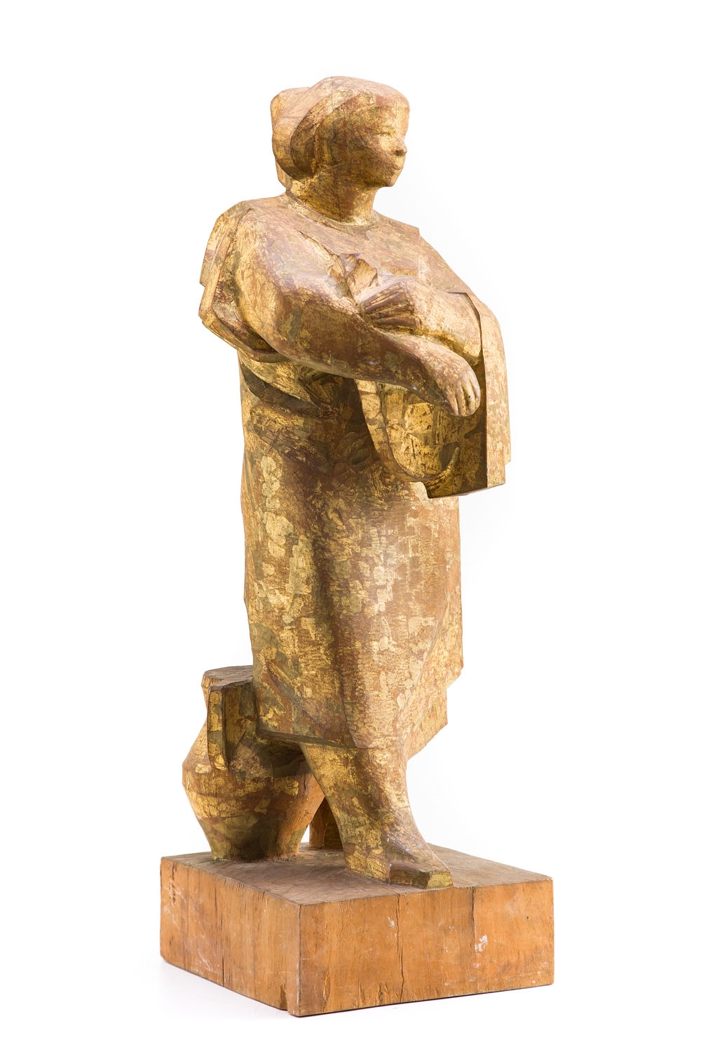 Artwork by Jozef Gazy, Krocząca kobieta z dzbanem, Made of wood