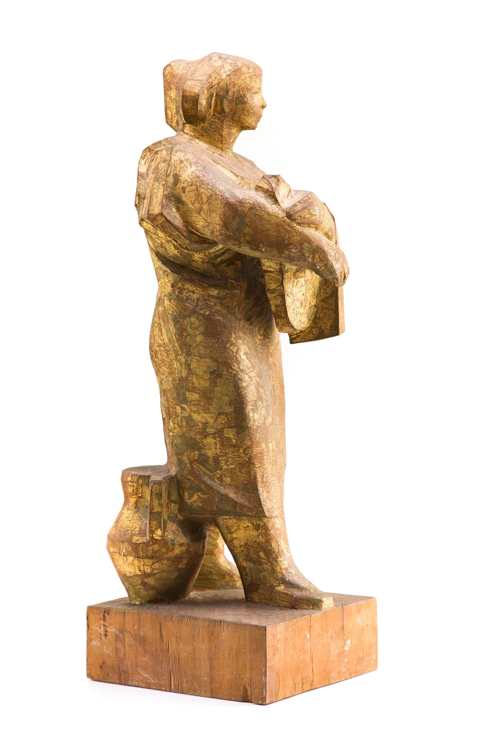 Artwork by Jozef Gazy, Krocząca kobieta z dzbanem, Made of wood